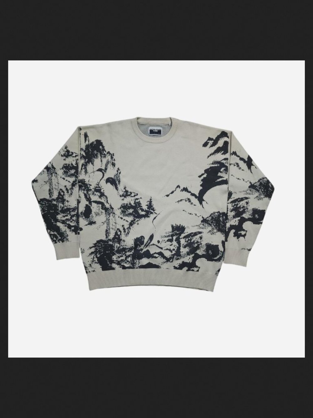 Jack & Jones Core knit crew neck sweater in cream & black